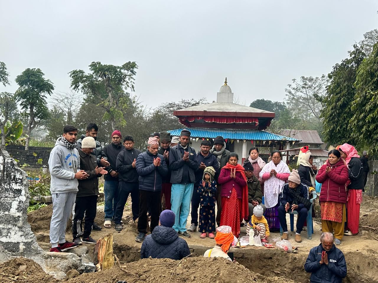 देविथान मन्दिर मूल प्रवेशद्वारको शिलन्यास गरियो 