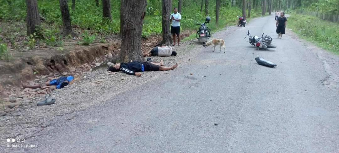 मध्यविन्दुमा मोटरसाइकल दुर्घटना : दुई जनाको मृत्यु, एक गम्भीर घाइते