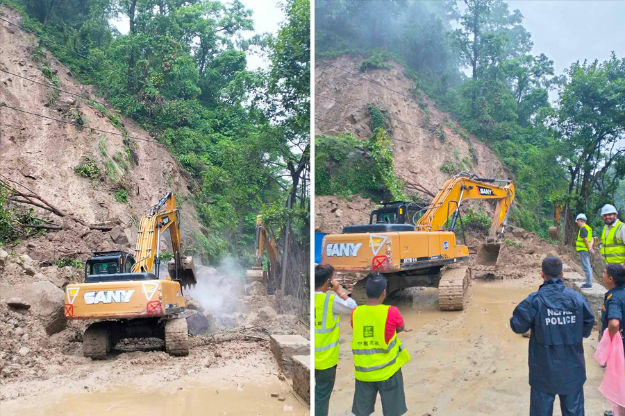 निर्माणाधीन सिद्धबाबा सुरुङमार्गमा पहिरो खसेपछि सिद्धार्थ राजमार्ग अवरुद्ध