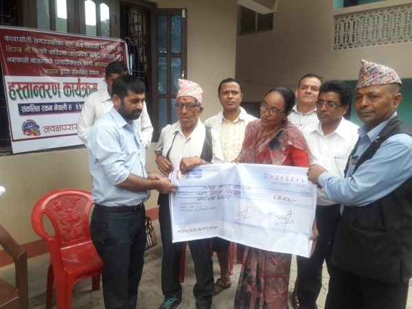 कावासोतीका निरजलाई नवलपरासी समाज जापानबाट ४ लाख २० हजार सहयोग