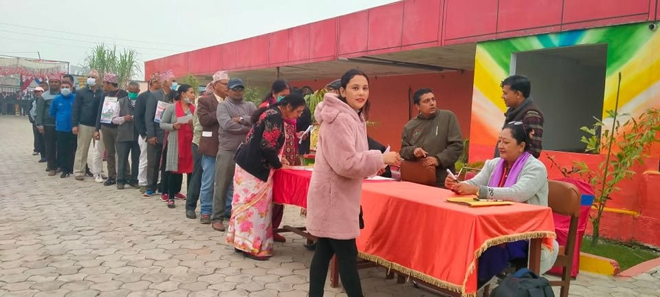 नेपाली काङ्ग्रेस महाधिवेशन : प्रतिनिधि सभा नवलपुर क्षेत्र नं १ मा मतदान सम्पन्न