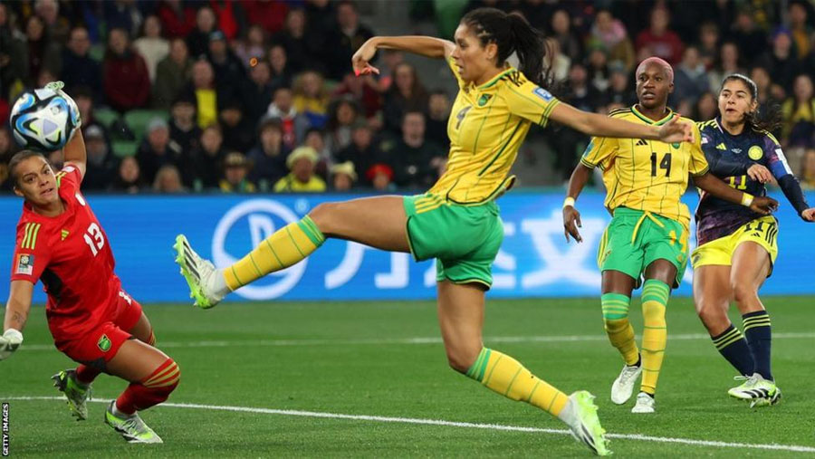 जमैकालाई हराउँदै कोलम्बिया महिला विश्वकप फुटबलको क्वार्टरफाइनलमा