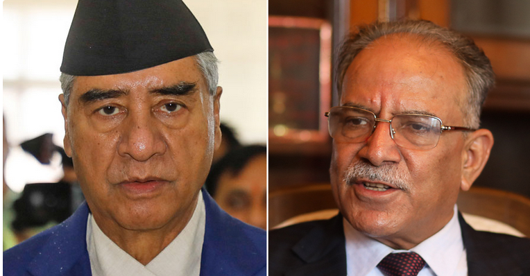 प्रधानमन्त्री देउवा अध्यक्ष दाहालबीच भेटवार्ता