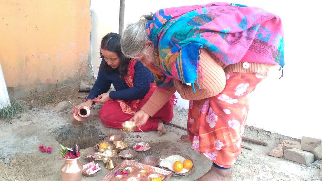 युनिक स्कुल गैँडाकोटमा सरस्वती माताको मन्दिर शिलान्यास